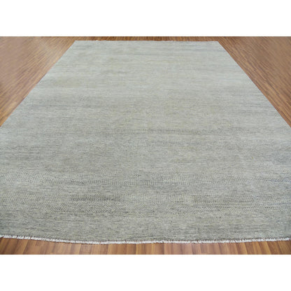 Modern and Contemporary Wool Hand Knotted Rug Grey No Border 11.10X15.4 -O079760