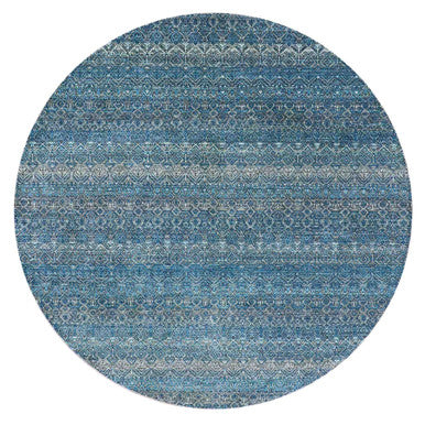 Modern and Contemporary Wool Hand Knotted Rug Blue Blue 8.0X8.0 -O079765