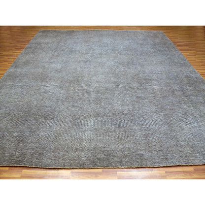 Modern and Contemporary Wool Hand Knotted Rug Grey No Border 12.0X12.1 -O079766