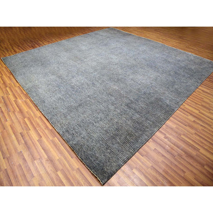 Modern and Contemporary Wool Hand Knotted Rug Grey No Border 12.0X12.1 -O079766