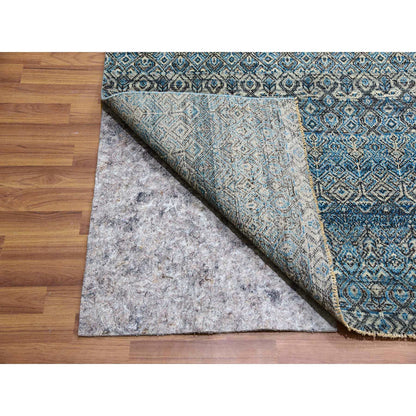 Modern and Contemporary Wool Hand Knotted Rug Blue No Border 12.0X15.1 -O079769