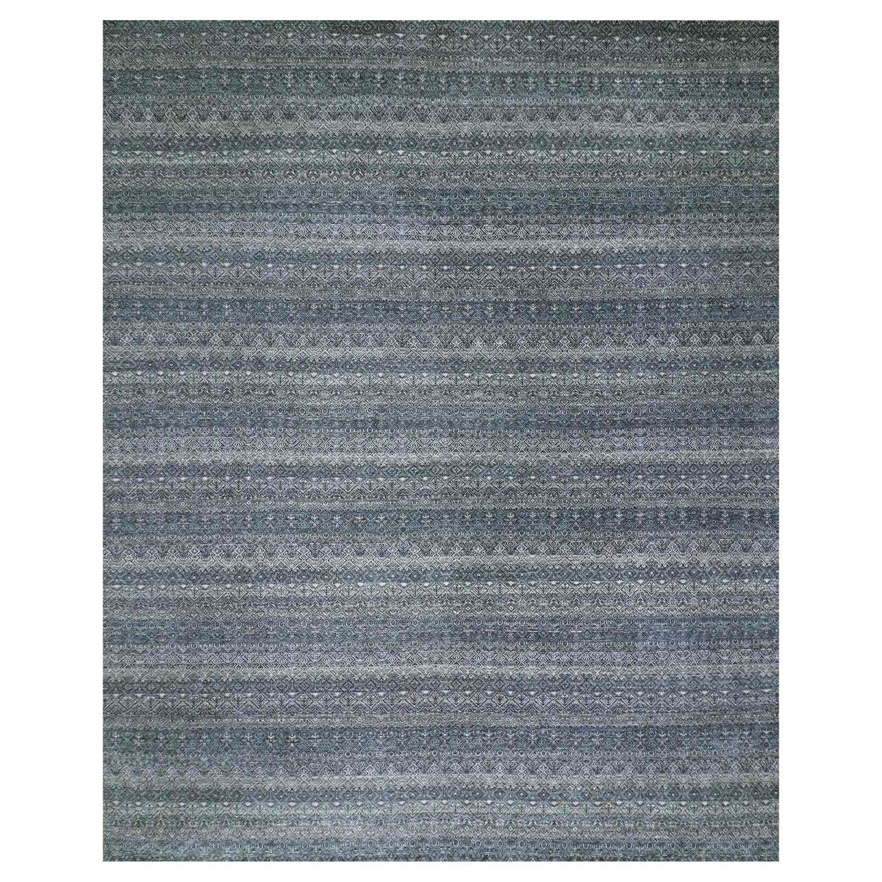 Gray 12'1" x 15'2" Modern and Contemporary Hand knotted Wool Rug - Sku: O079773