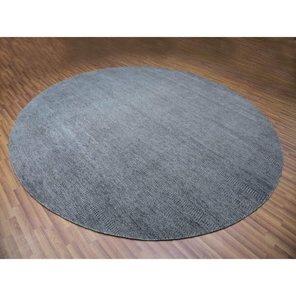 Modern and Contemporary Wool Hand Knotted Rug Grey No Border 11.11X12.0 -O079774