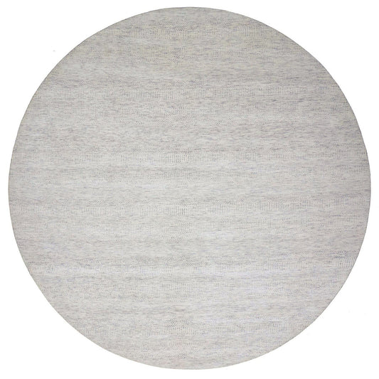 Modern and Contemporary Wool Hand Knotted Rug Grey No Border 11.10X11.10 -O079776