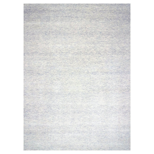 Modern and Contemporary Wool Hand Knotted Rug Grey No Border 10.1X14.0 -O079780
