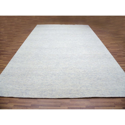 Modern and Contemporary Wool Hand Knotted Rug Grey No Border 10.1X14.0 -O079780