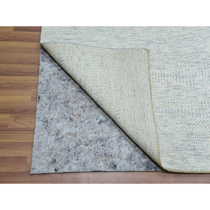 Modern and Contemporary Wool Hand Knotted Rug Grey No Border 10.1X14.0 -O079780