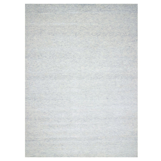 Modern and Contemporary Wool Hand Knotted Rug Grey No Border 10.1X14.0 -O079781