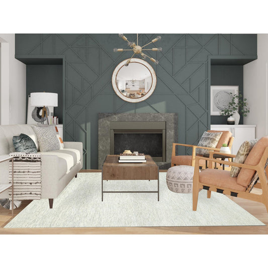 Modern and Contemporary Wool Hand Knotted Rug Grey No Border 8.0X10.1 -O079783