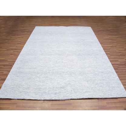 Modern and Contemporary Wool Hand Knotted Rug Grey No Border 8.0X10.1 -O079783