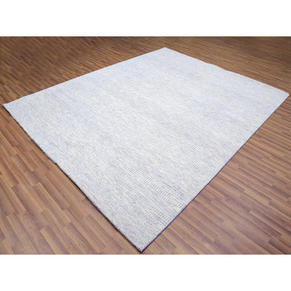 Modern and Contemporary Wool Hand Knotted Rug Grey No Border 8.0X10.1 -O079783