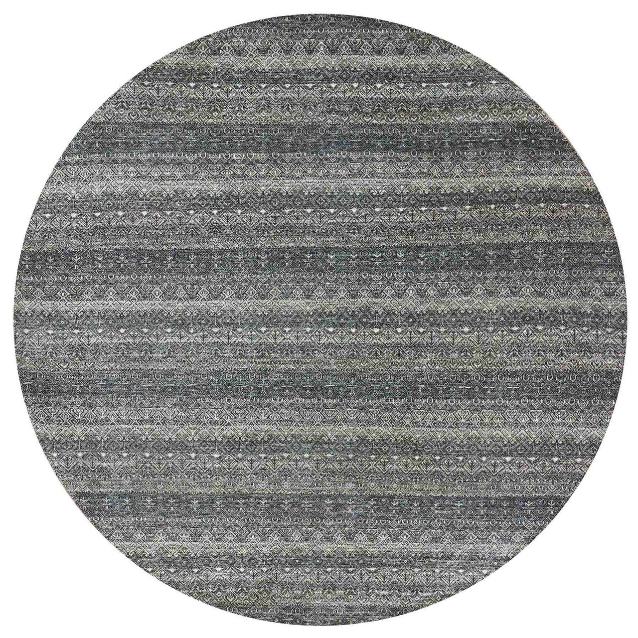 Gray 9'11" x 10'0" Modern and Contemporary Hand knotted Wool Rug - Sku: O079785