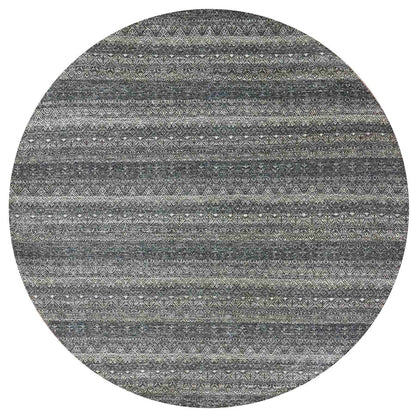 Modern and Contemporary Wool Hand Knotted Rug Grey No Border 9.11X10.0 -O079785