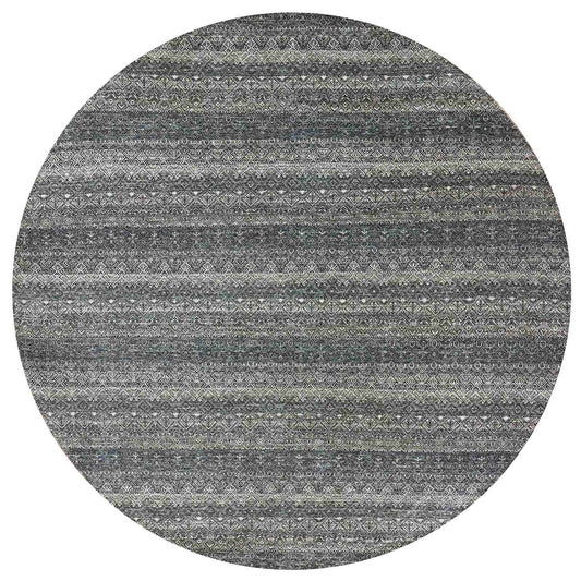 Modern and Contemporary Wool Hand Knotted Rug Grey No Border 9.11X10.0 -O079785