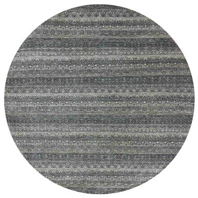 Modern and Contemporary Wool Hand Knotted Rug Grey No Border 9.11X10.0 -O079785