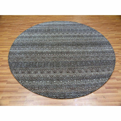 Modern and Contemporary Wool Hand Knotted Rug Grey No Border 9.11X10.0 -O079785