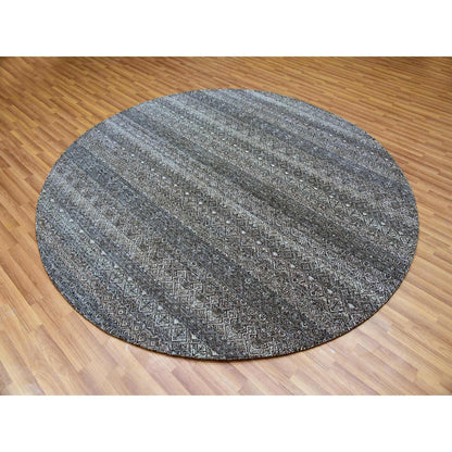 Modern and Contemporary Wool Hand Knotted Rug Grey No Border 9.11X10.0 -O079785