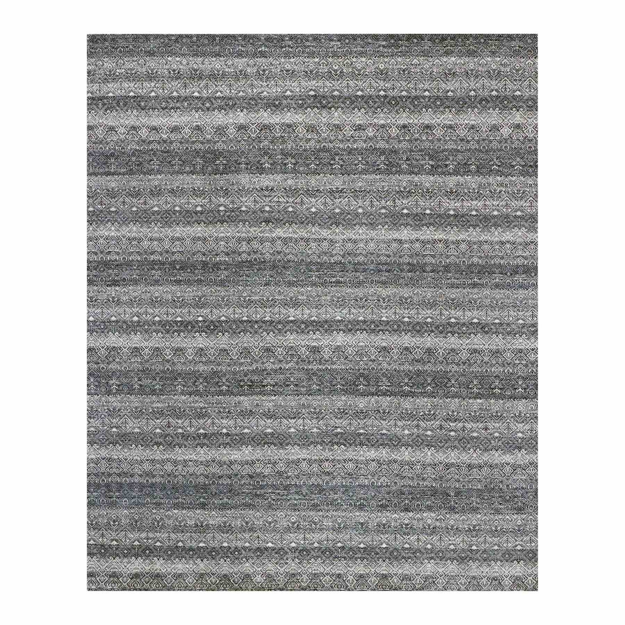 Gray 8'0" x 10'1" Modern and Contemporary Hand knotted Wool Rug - Sku: O079787