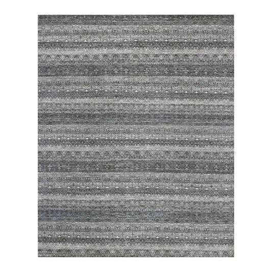 Modern and Contemporary Wool Hand Knotted Rug Grey No Border 8.0X10.1 -O079787