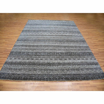 Modern and Contemporary Wool Hand Knotted Rug Grey No Border 8.0X10.1 -O079787