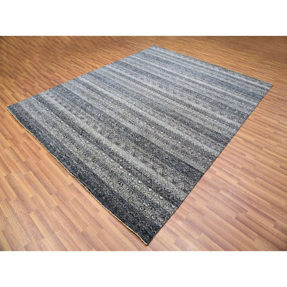 Modern and Contemporary Wool Hand Knotted Rug Grey No Border 8.0X10.1 -O079787