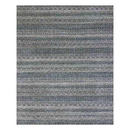 Modern and Contemporary Wool Hand Knotted Rug Grey No Border 8.0X9.11 -O079788