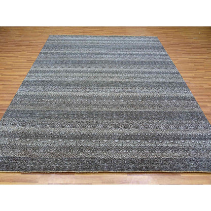 Modern and Contemporary Wool Hand Knotted Rug Grey No Border 8.0X9.11 -O079788
