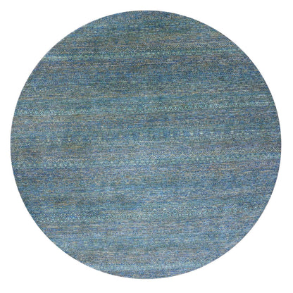 Modern and Contemporary Wool Hand Knotted Rug Green No Border 9.11X10.0 -O079790