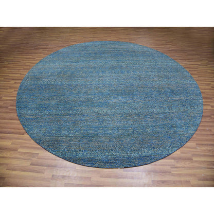 Modern and Contemporary Wool Hand Knotted Rug Green No Border 9.11X10.0 -O079790