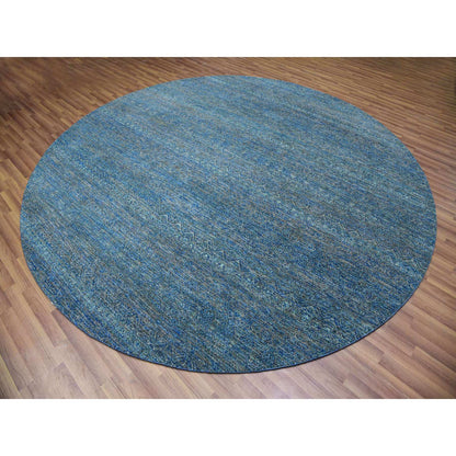 Modern and Contemporary Wool Hand Knotted Rug Green No Border 9.11X10.0 -O079790