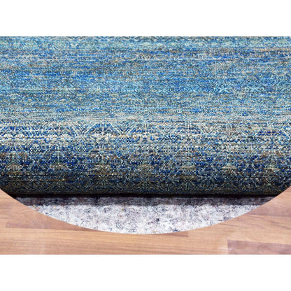 Modern and Contemporary Wool Hand Knotted Rug Green No Border 9.11X10.0 -O079790