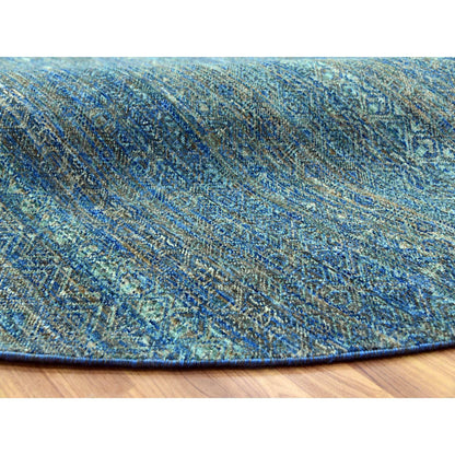 Modern and Contemporary Wool Hand Knotted Rug Green 9.11x10.0 -O079790