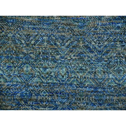 Modern and Contemporary Wool Hand Knotted Rug Green 9.11x10.0 -O079790