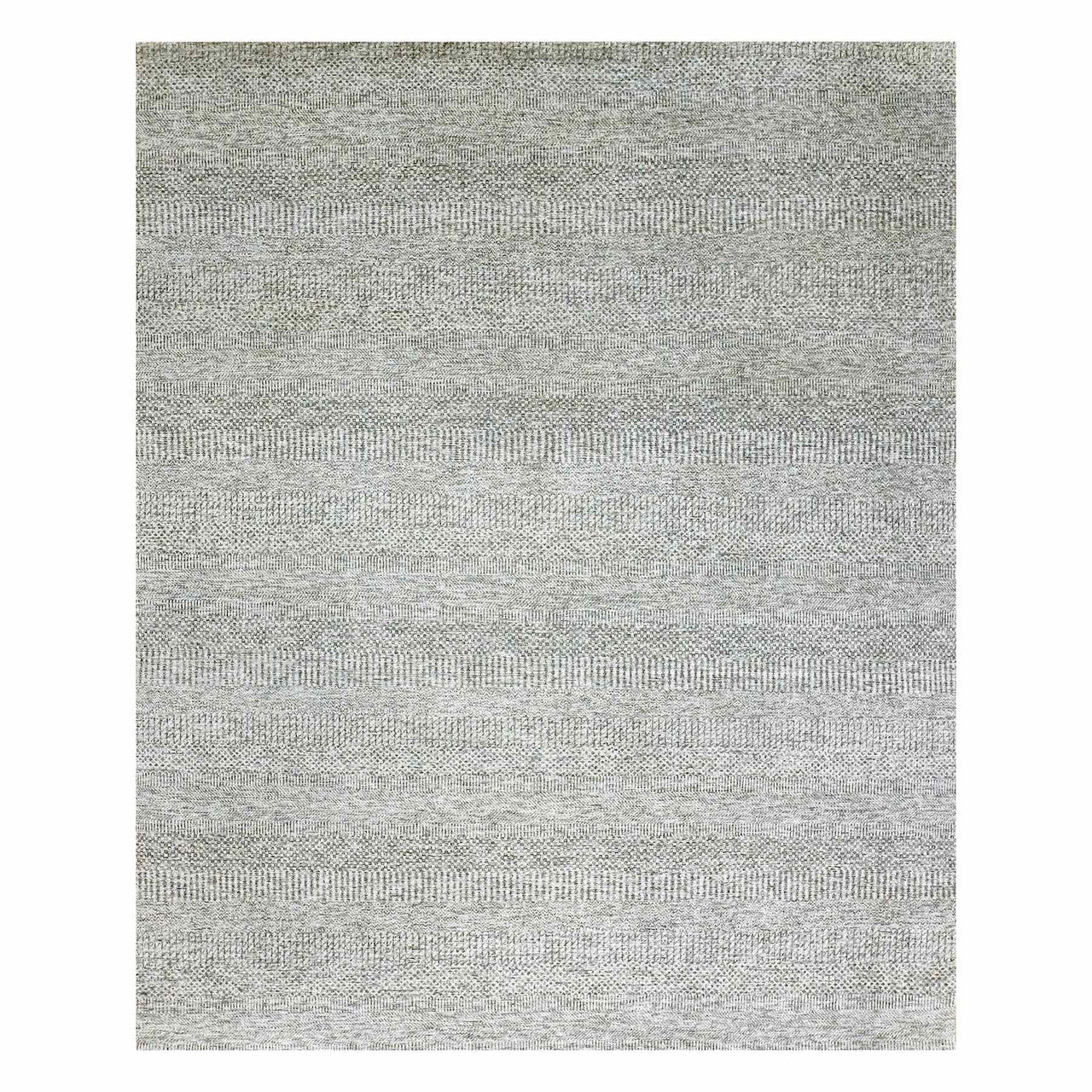 Gray 8'1" x 9'11" Modern and Contemporary Hand knotted Wool Rug - Sku: O079793