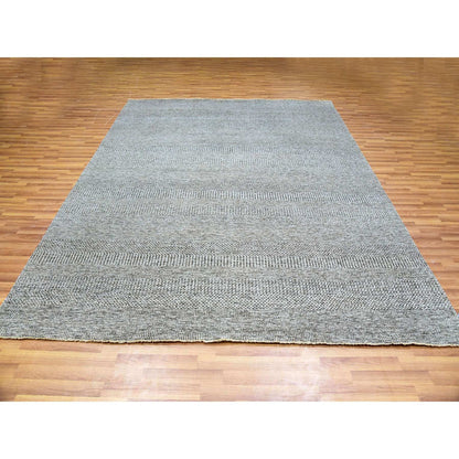 Modern and Contemporary Wool Hand Knotted Rug Grey No Border 8.1X9.11 -O079793