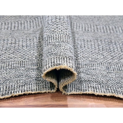 Modern and Contemporary Wool Hand Knotted Rug Grey No Border 8.1X9.11 -O079793