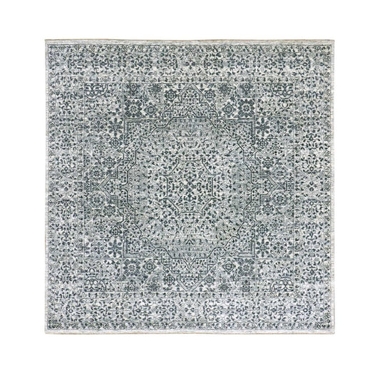 Mamluk Wool Hand Knotted Rug Ivory Ivory 6.0X6.0 -O079798