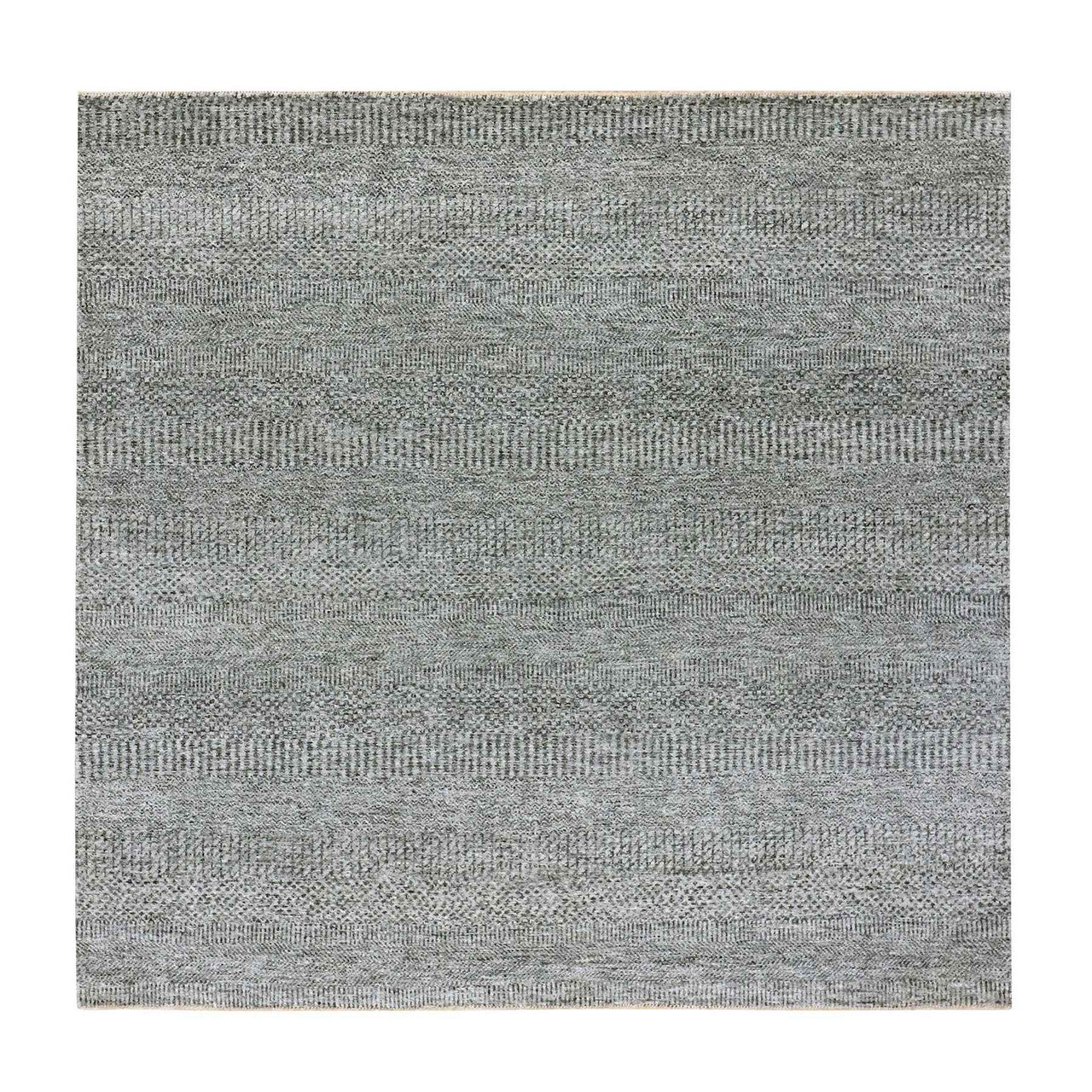 Gray 6'1" x 6'6" Modern and Contemporary Hand knotted Wool Rug - Sku: O079799