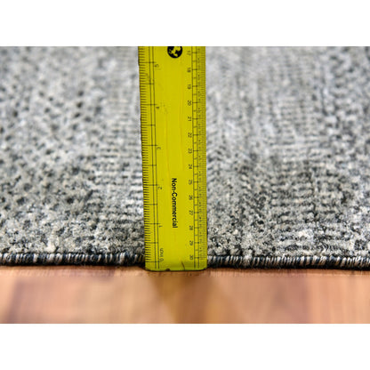 Modern and Contemporary Wool Hand Knotted Rug Grey No Border 6.1X6.6 -O079799