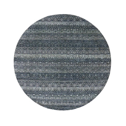 Modern and Contemporary Wool Hand Knotted Rug Grey No Border 6.0X6.1 -O079801