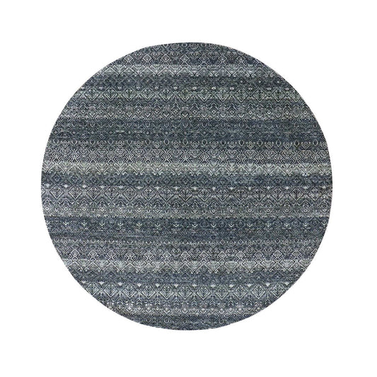 Modern and Contemporary Wool Hand Knotted Rug Grey No Border 6.0X6.1 -O079801
