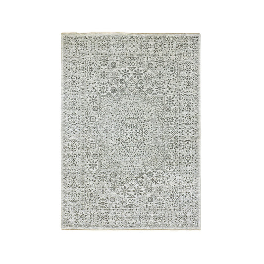Mamluk Wool Hand Knotted Rug Ivory Ivory 5.0X7.1 -O079803