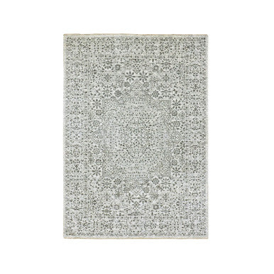 Mamluk Wool Hand Knotted Rug Ivory Ivory 5.0X7.1 -O079803