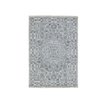 Mamluk Wool Hand Knotted Rug Ivory Ivory 4.1X6.2 -O079806