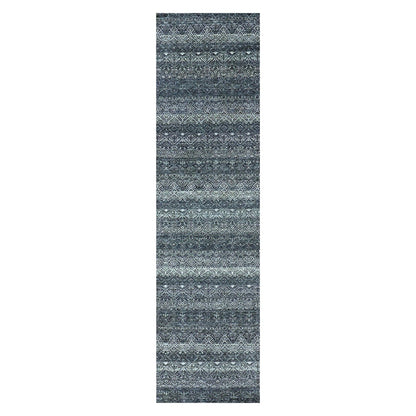 Modern and Contemporary Wool Hand Knotted Rug Grey No Border 2.7X10.1 -O079813