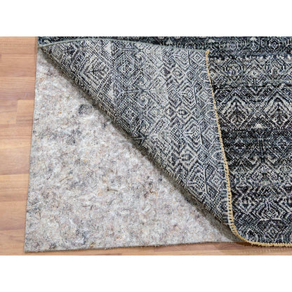 Modern and Contemporary Wool Hand Knotted Rug Grey No Border 2.8X10.0 -O079814