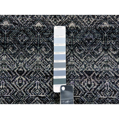 Modern and Contemporary Wool Hand Knotted Rug Grey No Border 2.8X10.0 -O079814