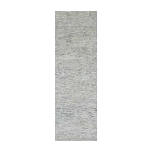 Modern and Contemporary Wool Hand Knotted Rug Grey No Border 2.6X8.1 -O079819
