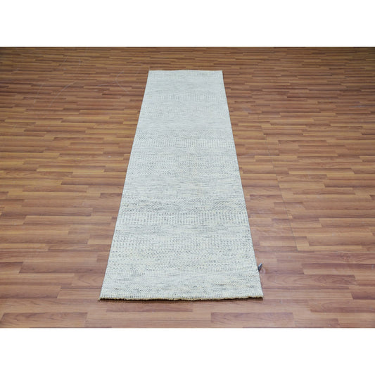 Modern and Contemporary Wool Hand Knotted Rug Grey No Border 2.6X8.1 -O079820