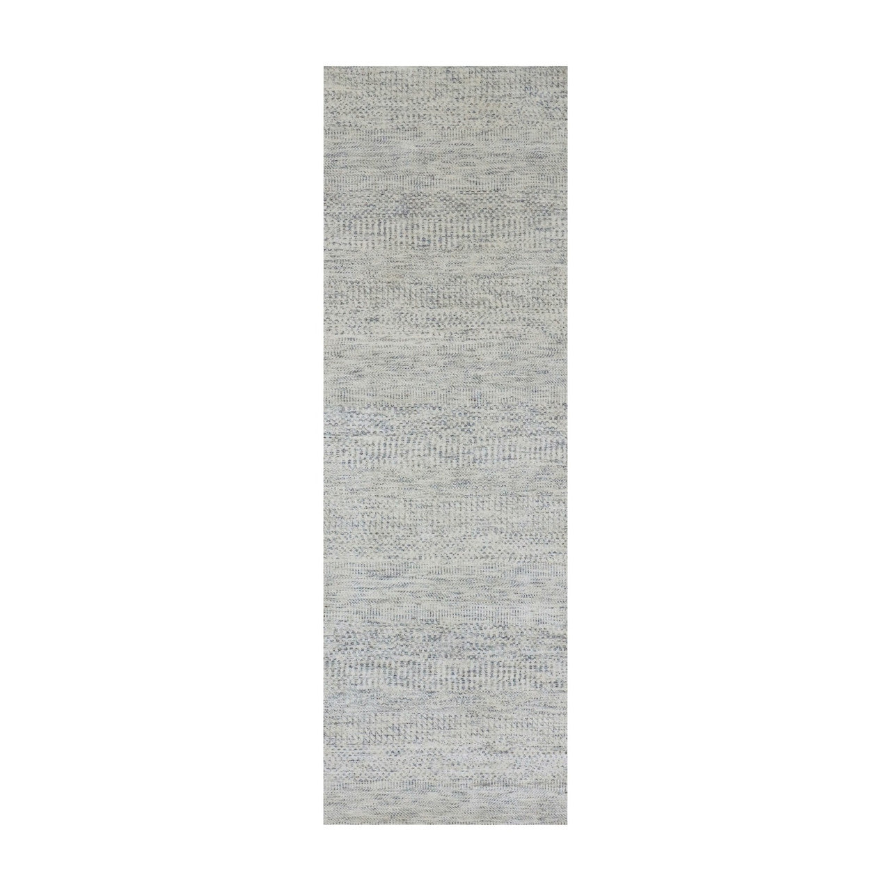Gray 2'6" x 8'0" Modern and Contemporary Hand knotted Wool Rug - Sku: O079821